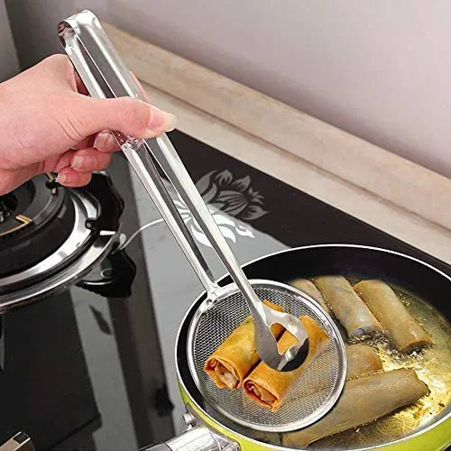 Multifunctional 2 in 1 Stainless-Steel Oil Frying Tong Spoon